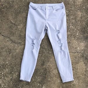 a.n.a. Light Grey Ripped Jeggings